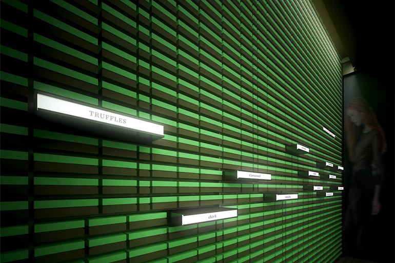 Concept merchandising interactif : Xocolatti